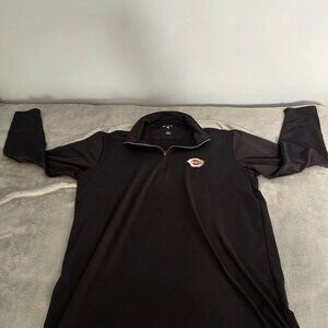 Antigua Cincinnati Reds 1/4 Zip Pullover Men Large Black MLB Baseball. 422